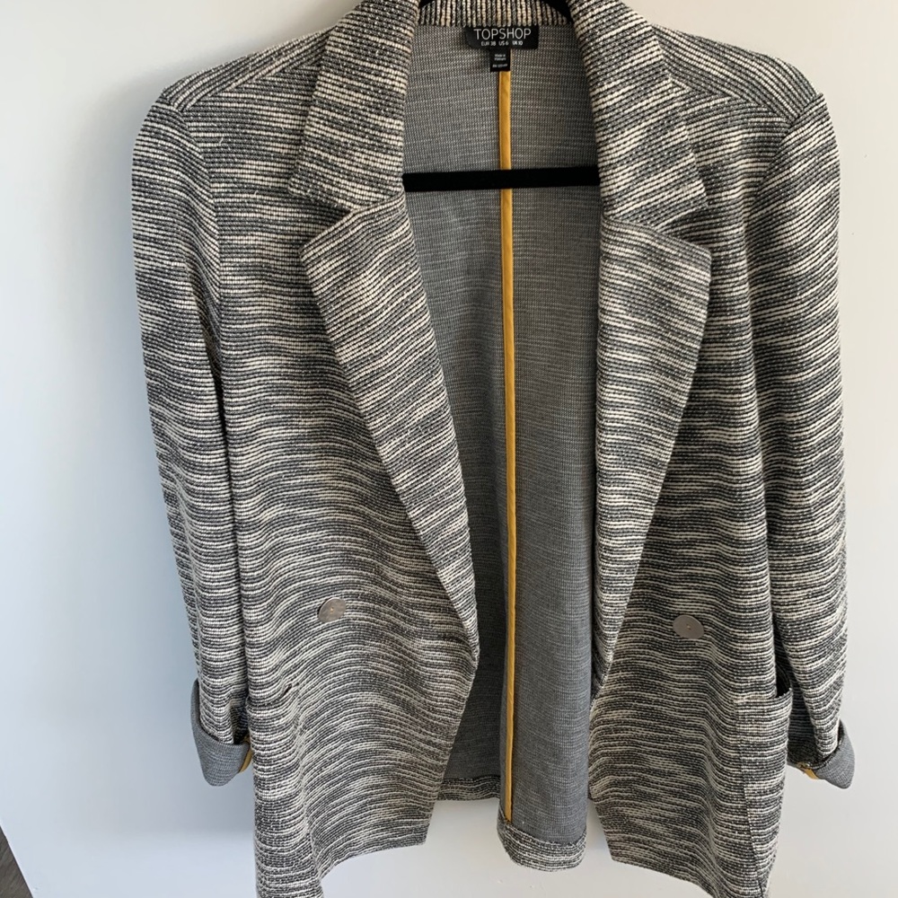 TOPSHOP Woven Gray Blazer **NEW**